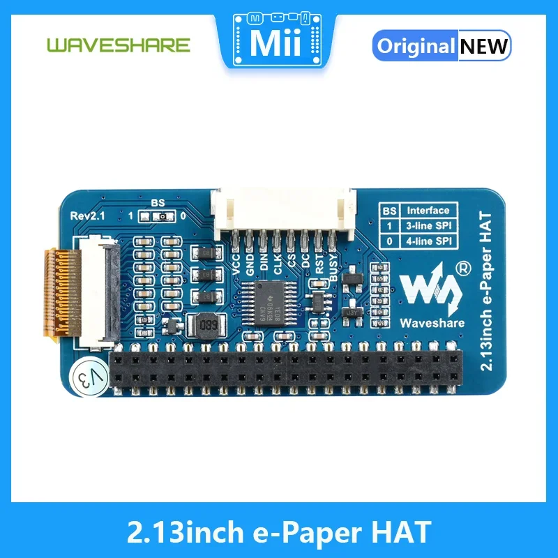 Raspberry Pi 2.13inch e-Paper HAT Waveshare E-Ink display 250x122 Resolution supports partial refresh For Arduino/Raspberry Pi 4