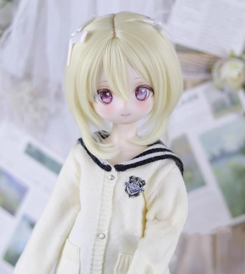 Bjd-Puppenkleidung eignen sich für 1/3 Größen Hochtemperatur-Seidenschleifen mit süßem Kurzhaar-Puppenzubehör