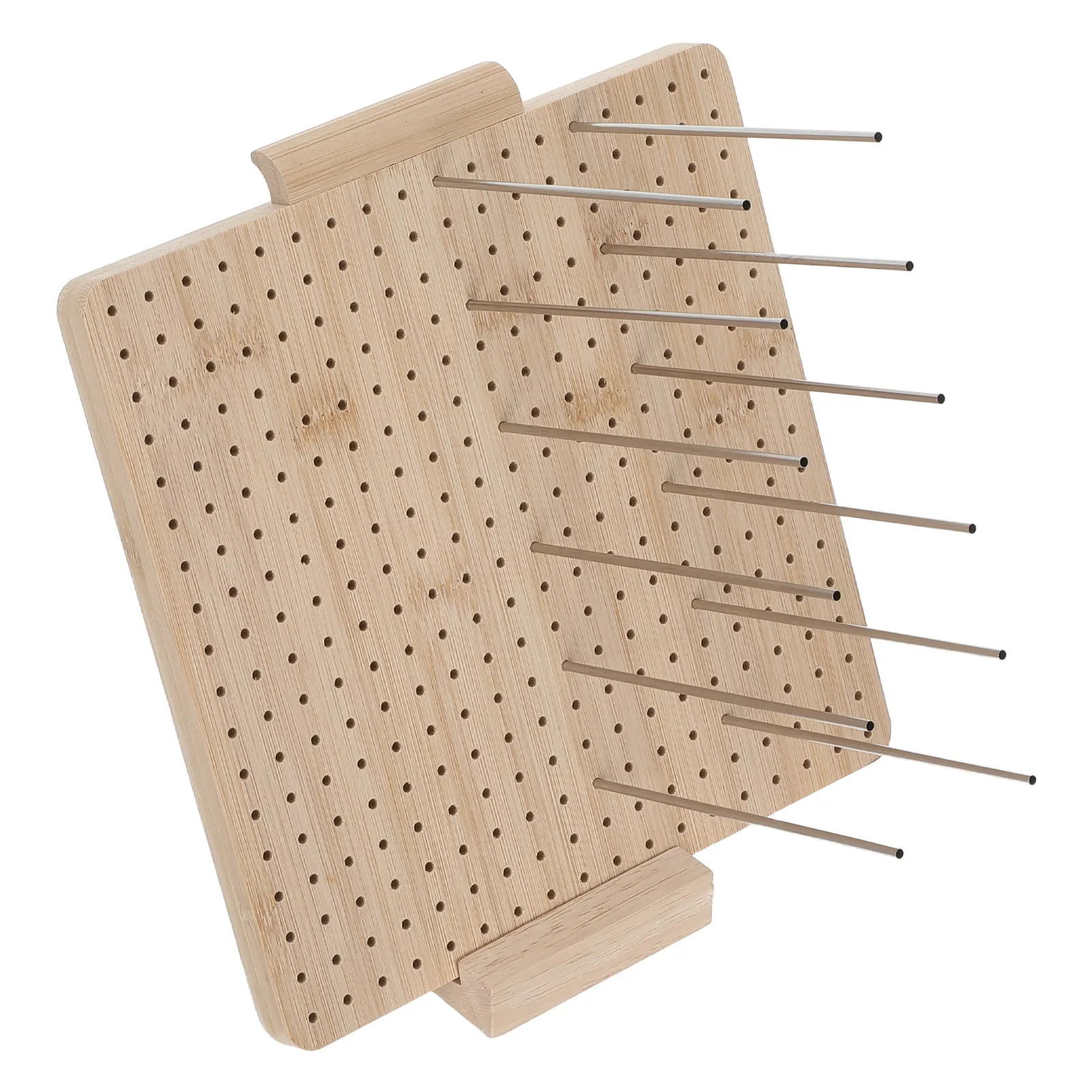 

1 Set Wooden Crochet Measuring Board with 15 Pins Compact Blocking Board for Precise Crochet Lace Motif Alignment Yarn Craft