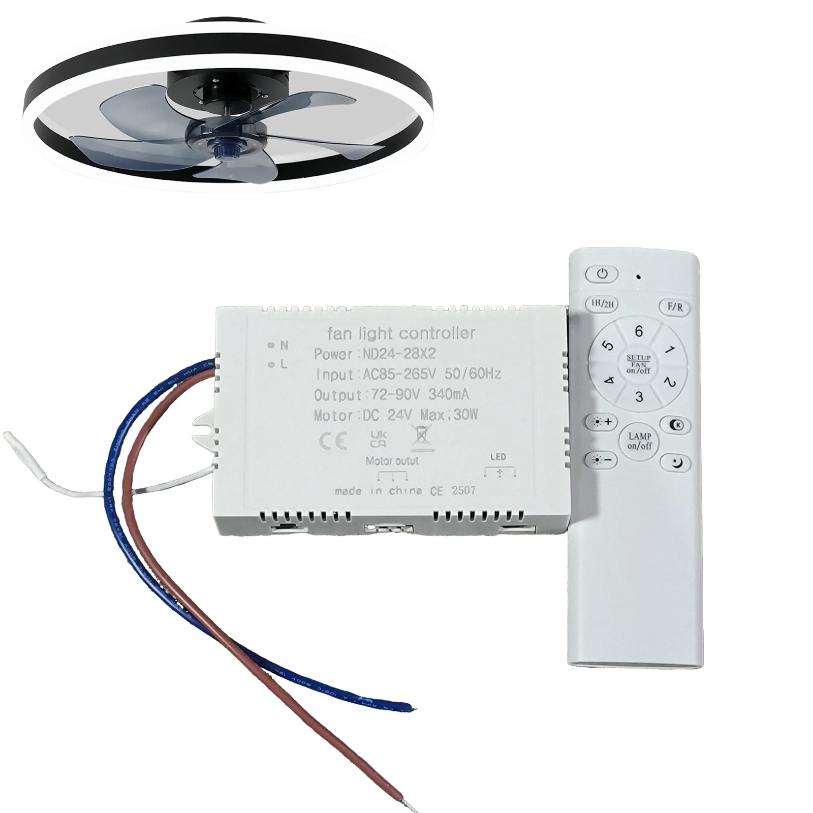 IRALAN Lighting Transformer Smart Ceiling Fan Light Driver Household Appliance Led Fan Light Driver 85-265V Fan Light Parts