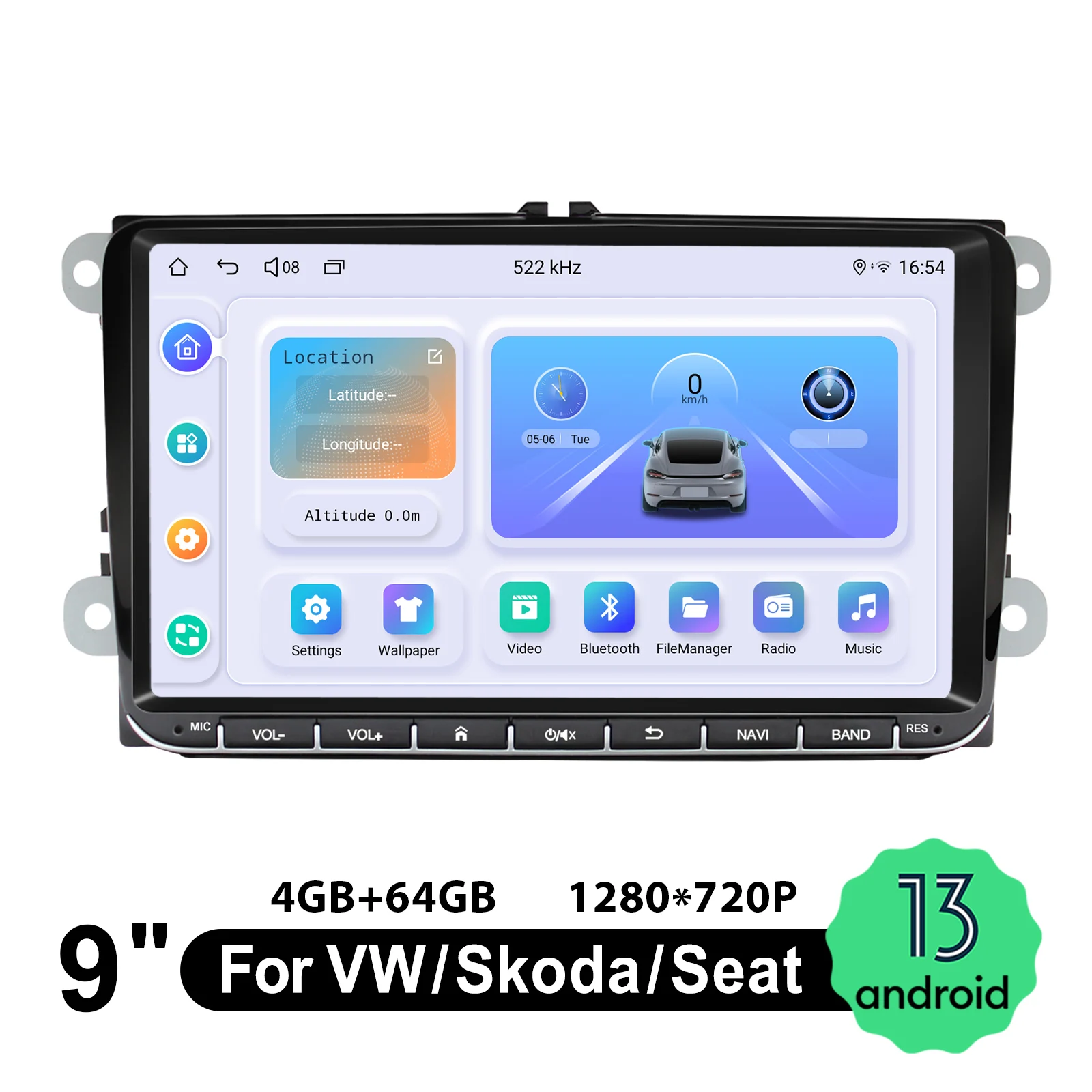 JOYING أحدث مشغل وسائط متعددة للسيارة مقاس 9 بوصات ستيريو راديو السيارة لسيارة VW/Skoda/Seat CarPlay اللاسلكية وأندرويد Auto بدون أسلاك إضافية