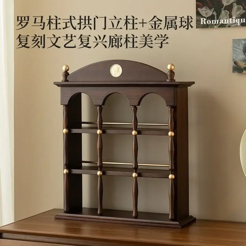 Medieval style solid wood shelf, dresser, perfume, aromatherapy, skin care products, storage shelf