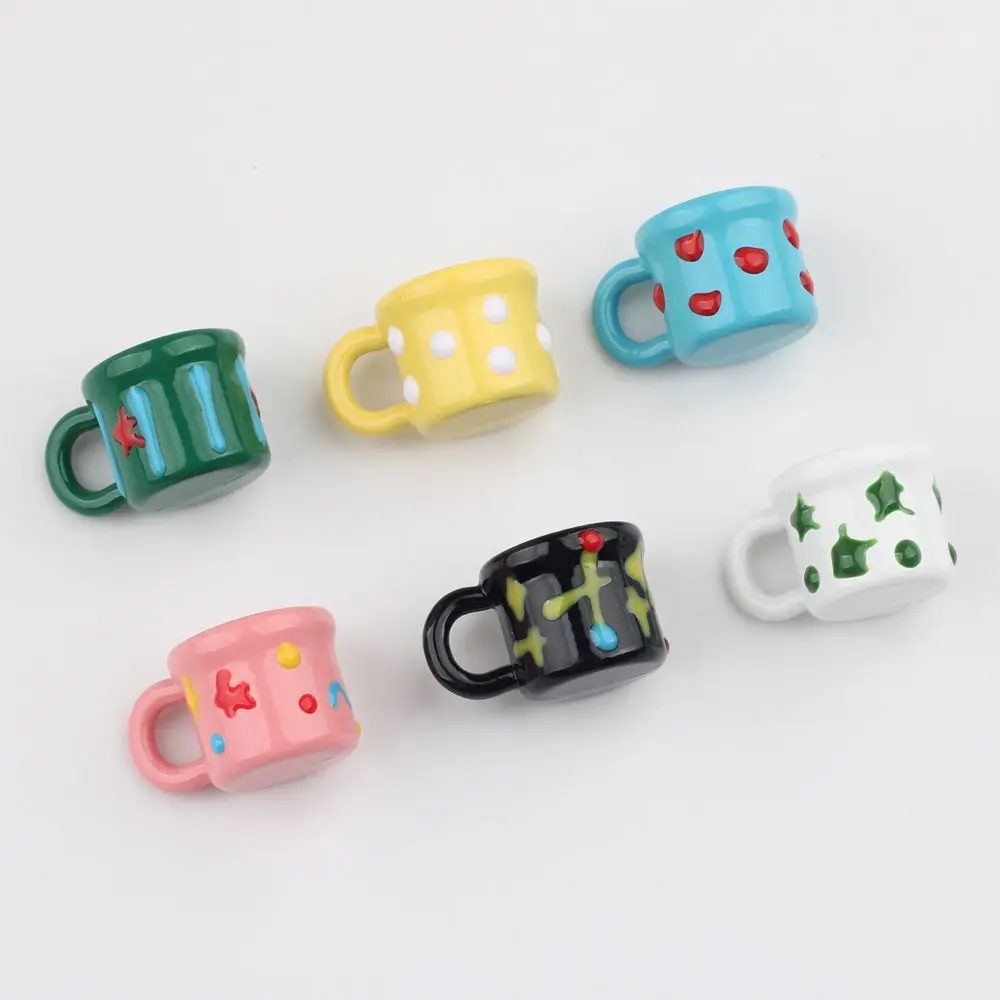 14pcs Brief Alloy Spray-painted Droplet Oil Graffiti Water Cup Pendant jewelry accessory For Charm Necklace