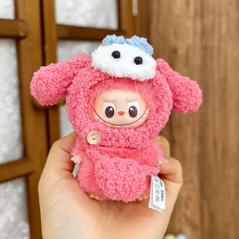 Labubu 4.0 اليدوية دمية الملابس عقال أفخم مناسبة ل 10 سنتيمتر دمية Labubu الصغيرة الملابس قبعة وحقيبة كروسبودي لا دمية