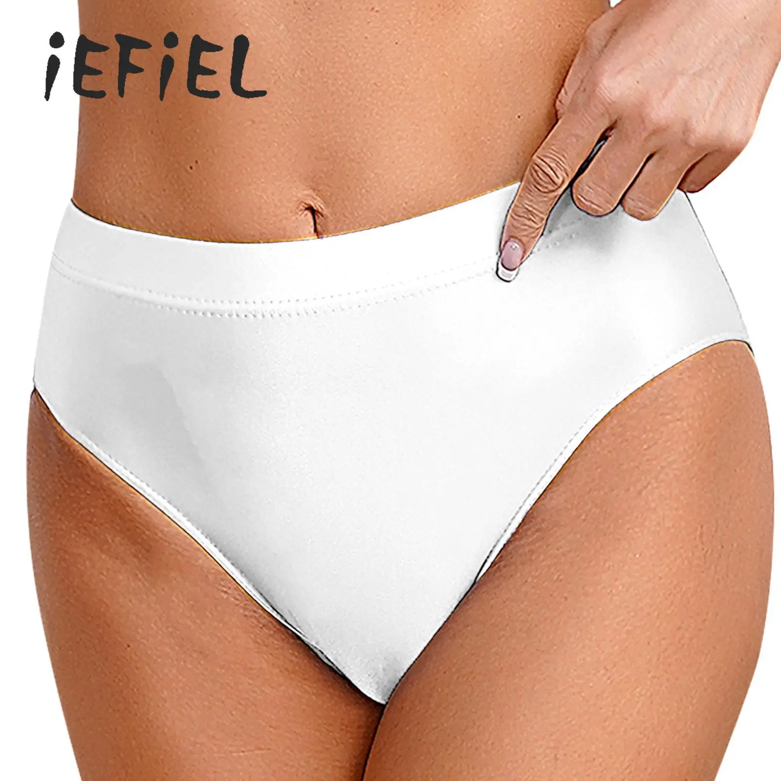 

Women Glossy Bikini Panties Stretchy Slimming Female Swimsuit Swimwear Solid Color Briefs Beach Underwear Smooth Swim Bottom