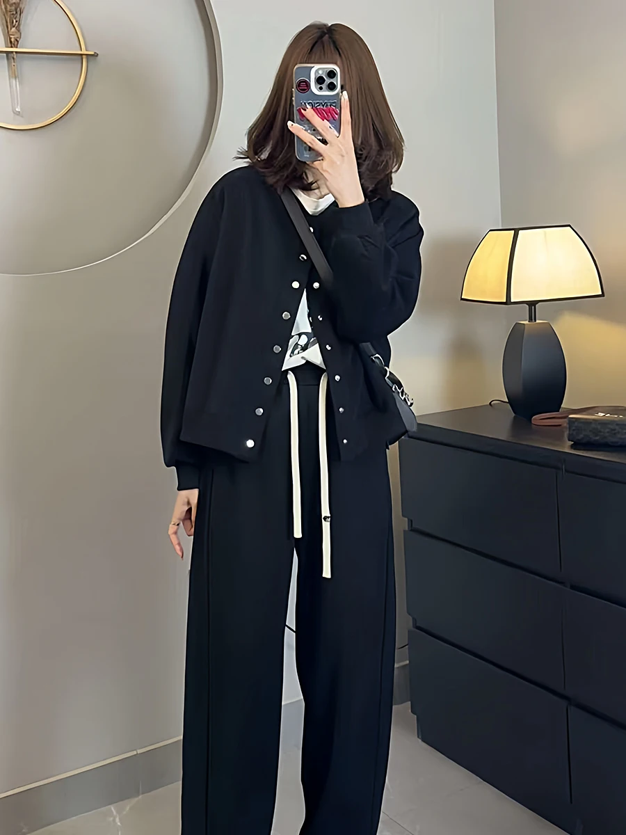 Loose Fitting Baseball Jacket Women's Sweatshirt Cardigan Spring Autumn New Style Casual High-End Feel Small Jacket Top