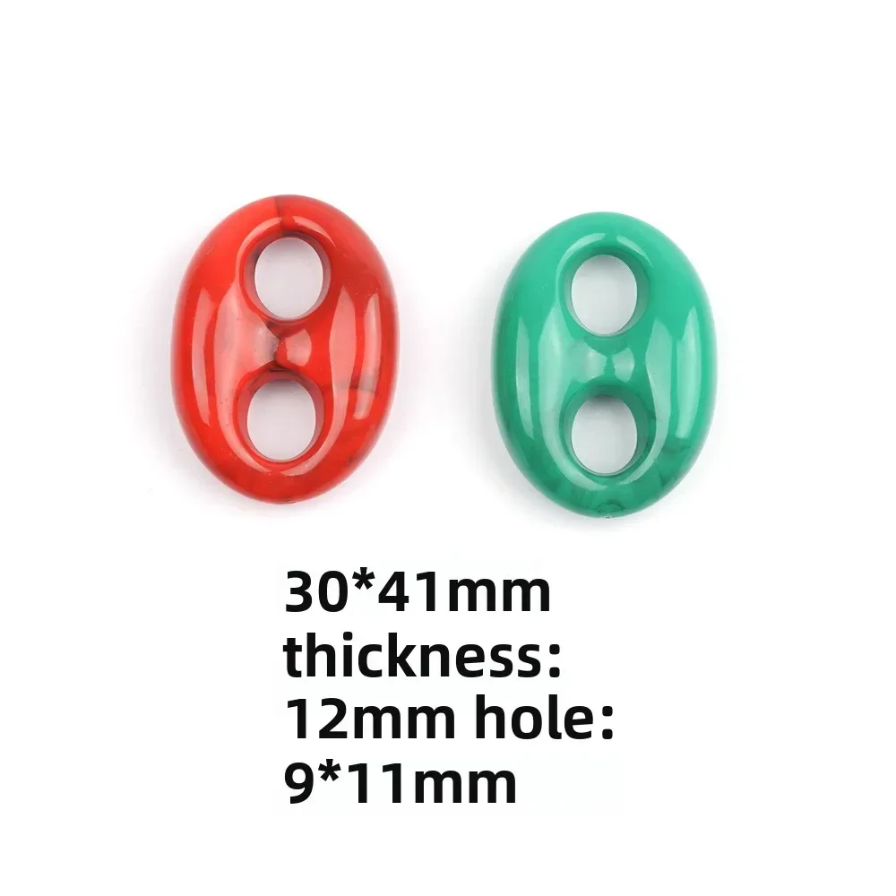 3 pieces 30*41mm Retro acrylic pig nose Double hole beads DIY production Jewelry, necklaces, bracelets, clothing Accessory