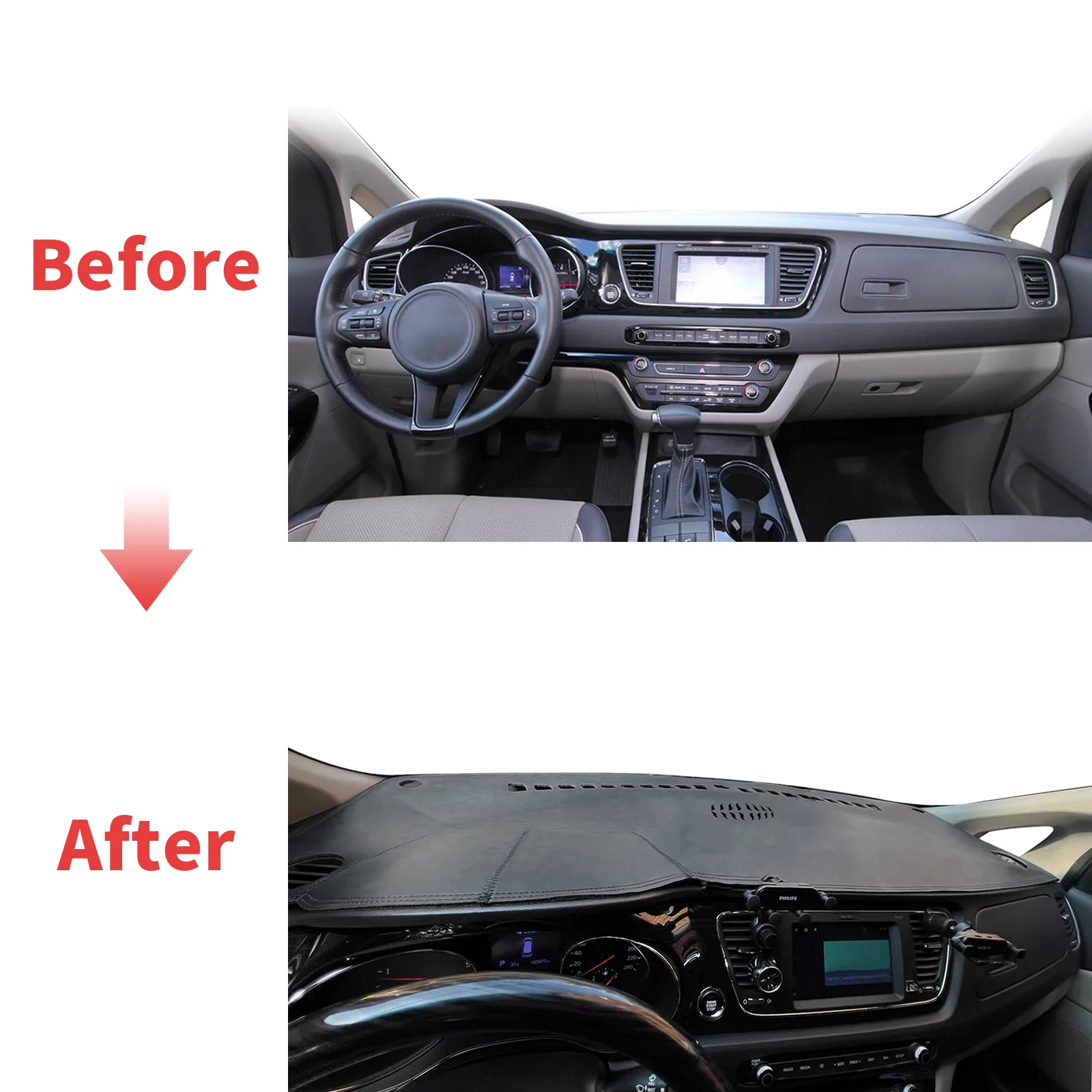 

for Kia Grand Carnival Sedona YP 2015-2020 2021 High Quality Dashboard Cover Mat Sunshade Anti‑UV Protector Dash Pad Accessories