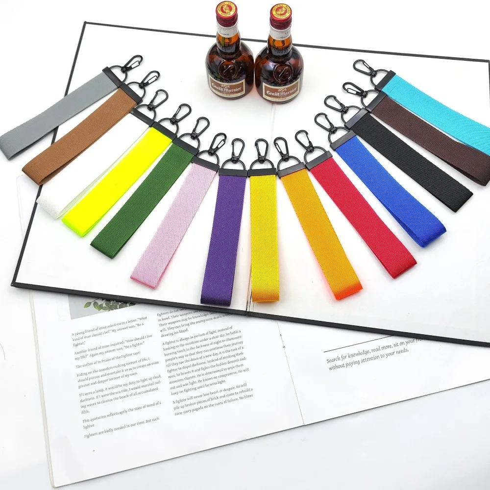 

Solid Color Webbing Keychain Printable Personalized Book Bag Pendant Jewelry Accessories Streamer Wild Ride Key Carry