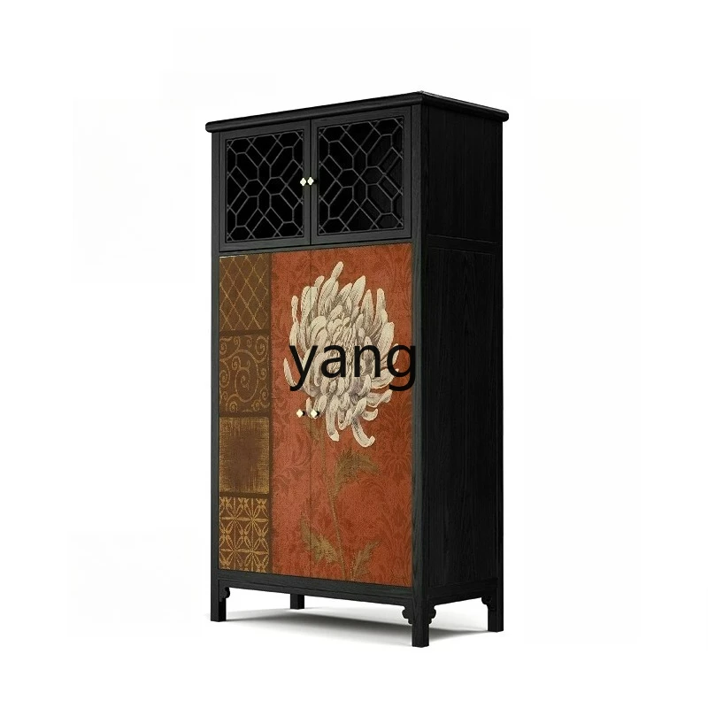 

LTT solid wood wardrobe household bedroom wall storage locker living room side cabinet