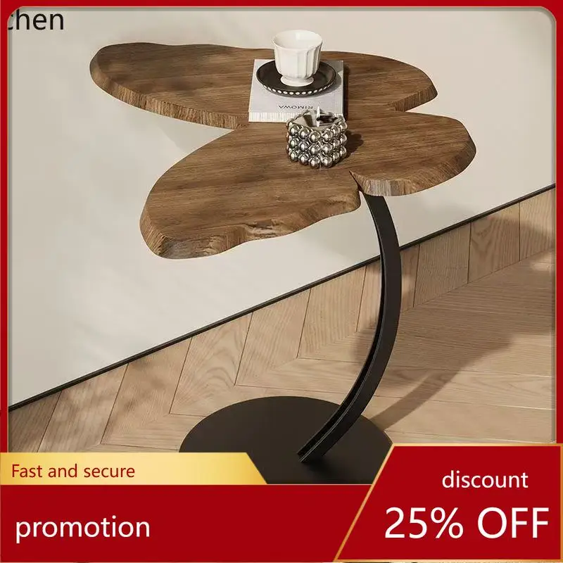 

CZ Simple Butterfly Side Table Black Walnut Wood Coffee Table Vintage Style Living Room Sofa Bedroom Bedside Table