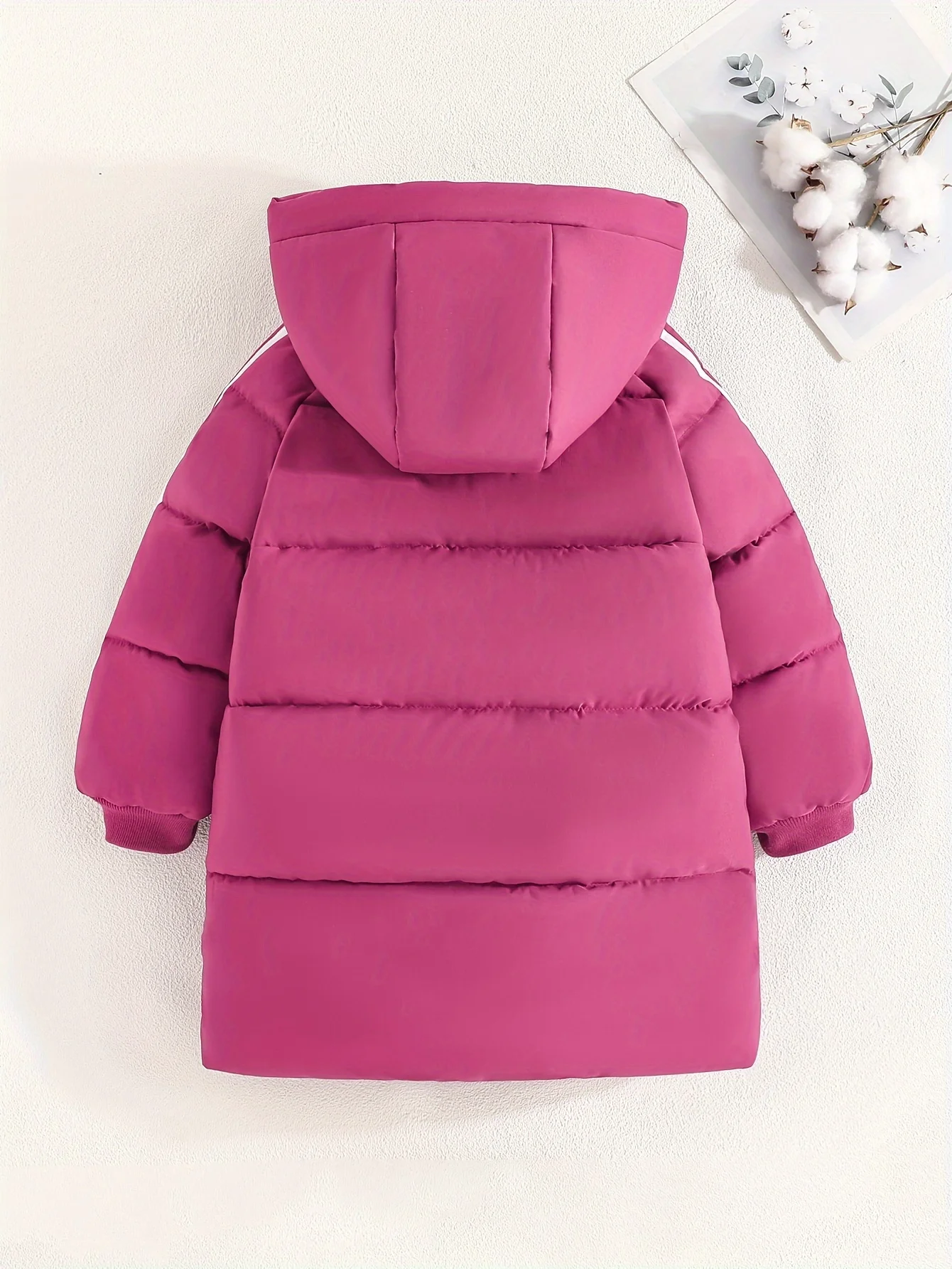 Children's clothing 2024 winter new item for children, boys and girls, medium and large children, hooded, medium and long, thick