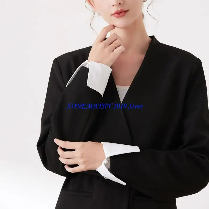 

F42F съемные манжеты на рукавах, полиэстер, мягкий удобный универсальный браслет для девушек, простой декор на рукавах