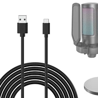 Geekria para Creators Cable de micrófono USB A a tipo C 10 pies / 3 M, compatible con FIFINE AmpliGame A6, HyperX QuadCast S
