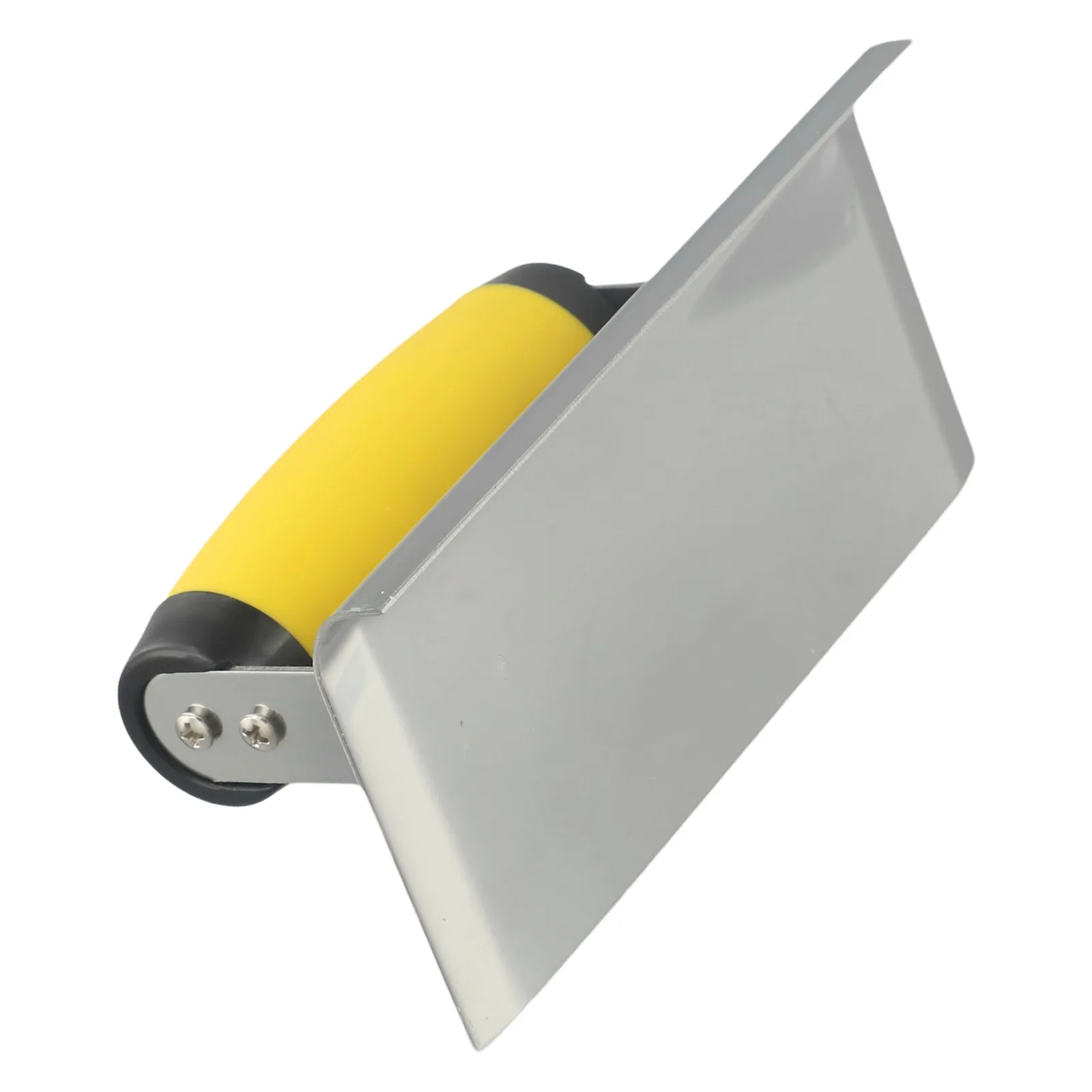 Stainless Steel Cement Plastering Trowel Tool with Curved Ends and Radiused Edge Designed for Smooth Concrete Finishing