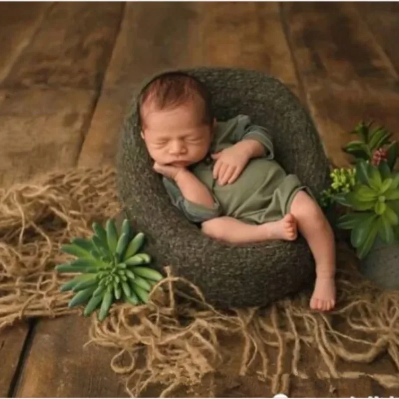Newborn Photography Props Burlap Blanket Photography Baby Creativity Mat Photo Shooting Pad Baby Photo Shoot Studio Accessories image 4