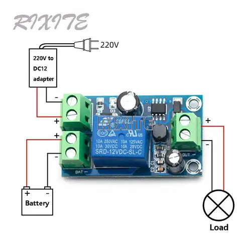 Módulo de protección de apagado UPS, placa de Control de batería de corte de emergencia, módulo de conmutación automática, fuente de alimentación DC 12V-48V