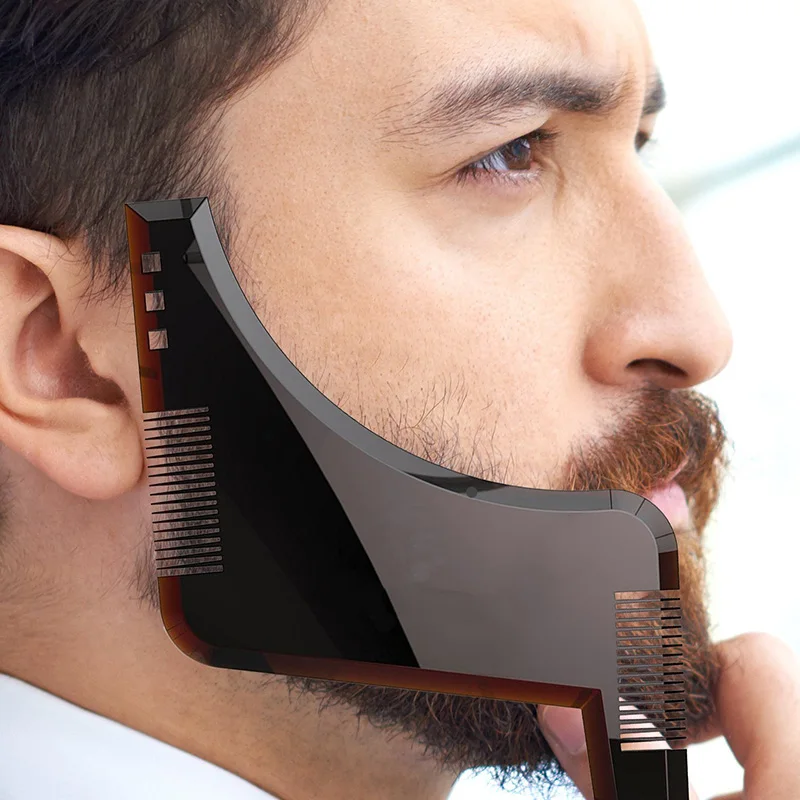 الرجال اللحية التصميم قالب الاستنسل مشط اللحية الرجال اللحية تشكيل أداة النمذجة حاكم تشكيل التصميم التشذيب الشارب الحلاق #3