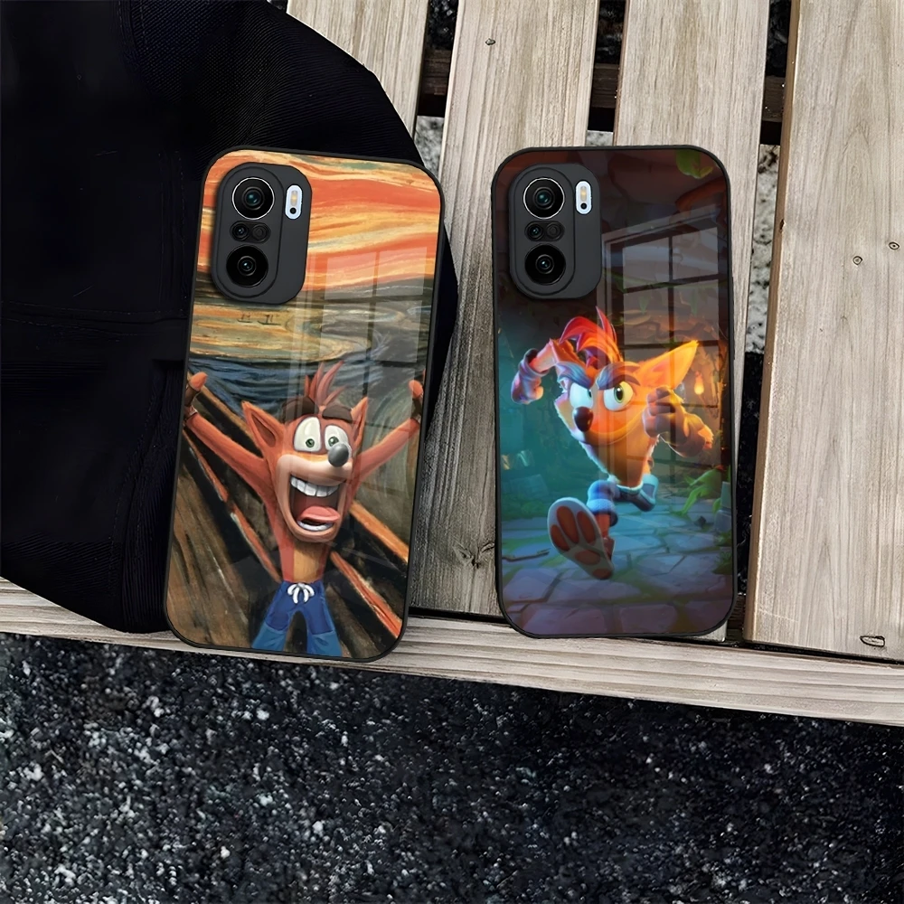 Crash Bandicoot Game Phone Case for Redmi 12c 13c 12 13 Note 13 Pro Plus 11 12 Pro 10 11s 12s Tempered Glass Cover