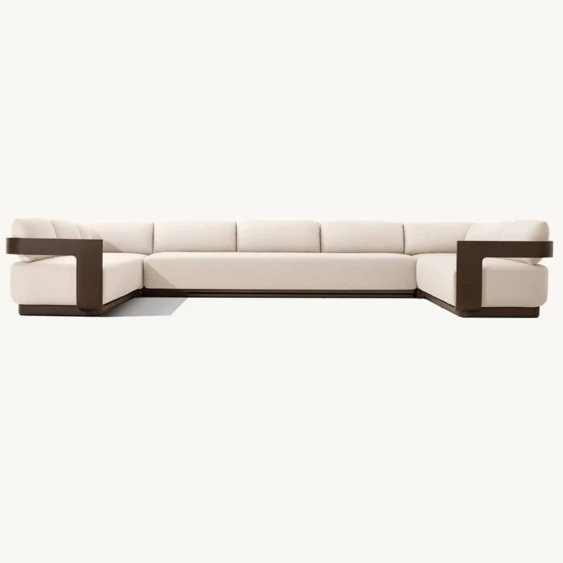 Modern heavy-duty aluminum modular garden sofa outdoor furniture set luxury resort project