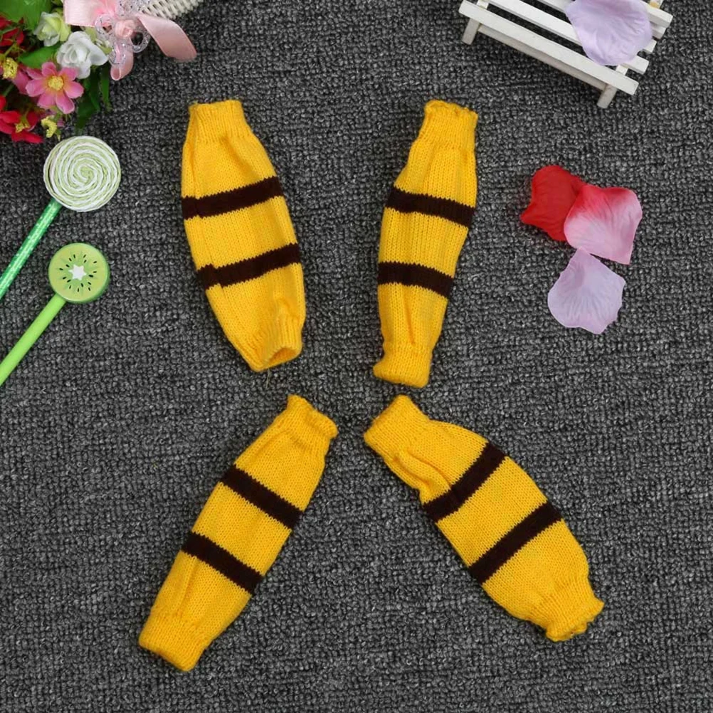 

1Set Knitted Winter Dog Scarf Hat Set Xmas Costume Size Xs Yellow Brown Warm Travel Photo Accessories Dog Scarf Hat Set