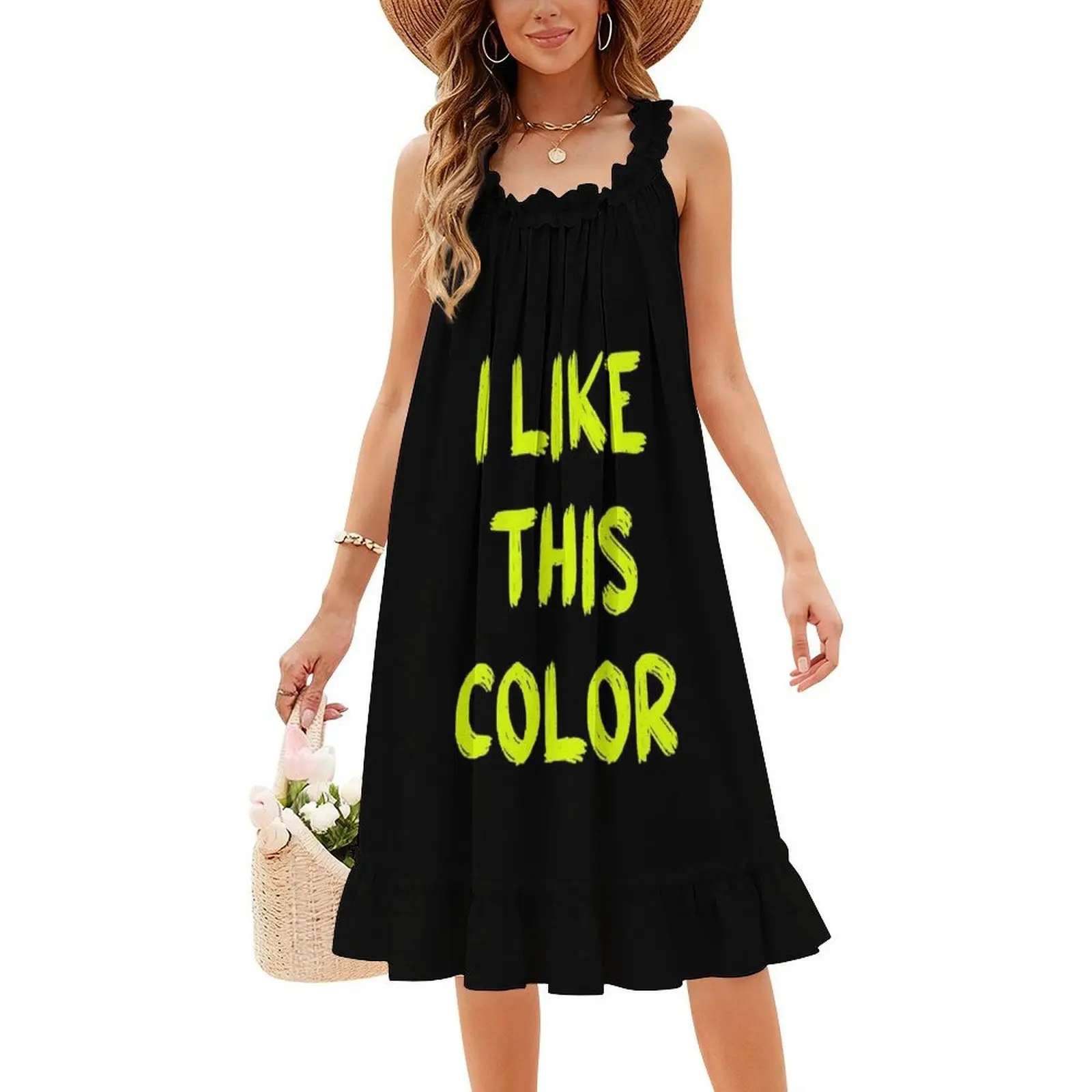 この色が好きです - シャルトルーズ色の女性用エレガントなパーティードレス、Aラインドレス、ショート/ロング/ノースリーブオプション、様々な色があります