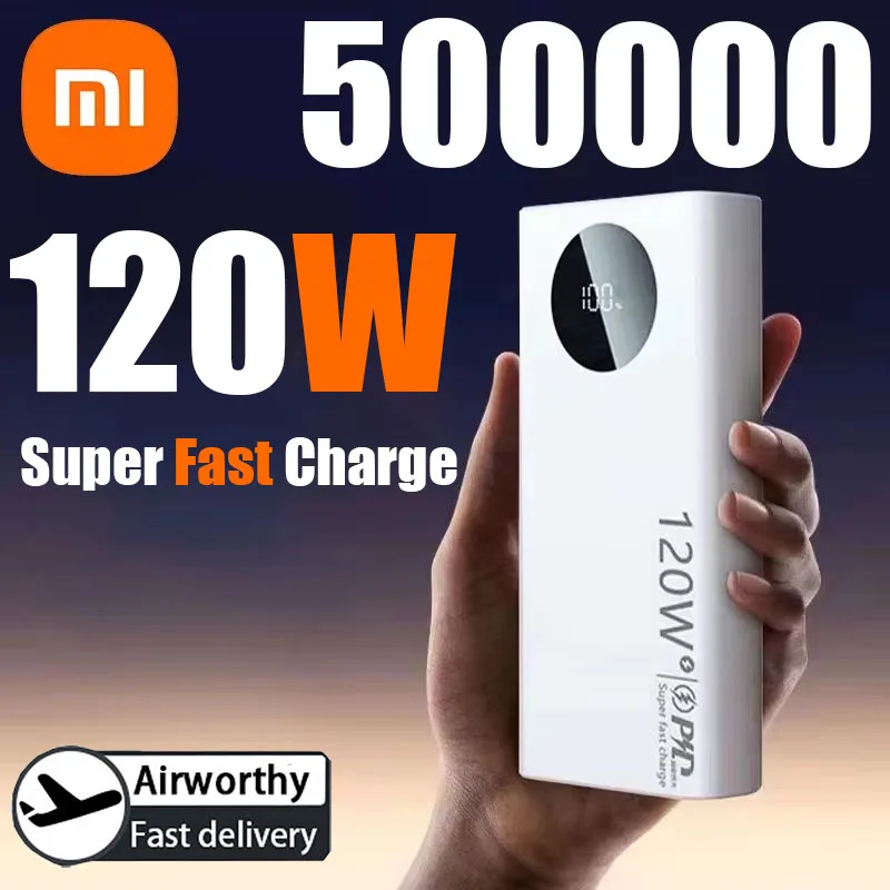 Xiaomi 120W 50000mAh banco de energía de alta capacidad carga súper rápida cargador de batería portátil para iPhone Samsung Huawei