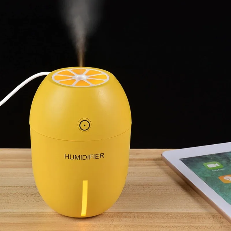 Humidifiers Mini Rechargeable Desktop USB Humidifier Car Aroma Humidifier Lemon 180ML Water Humidifier Cool Mist Black