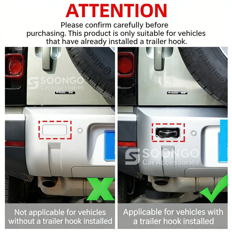 for Land Rover Defender 130 110 90 2020-2026 Rear Bumper Tow Hook Off-Road Recovery Towing Ring Heavy Duty Modified Off-Road view 2