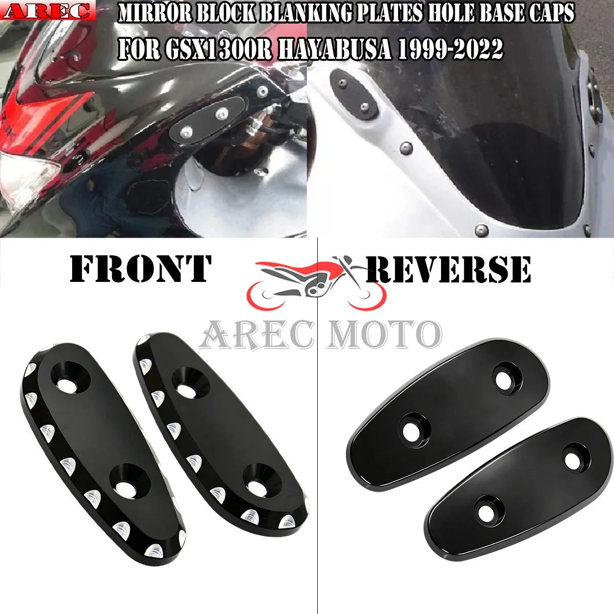 For SUZUKI GSX1300R HAYABUSA 1999-2022 Motorcycle Mirror Block Off Blanking  GSX1300R 2020 Plates Hole Base Decorative Caps Kits