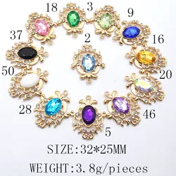 10PCS32 * 25MM Fashionable Innovative Metal Rhinestone Acrylic Is Used To Sew Decorative Clothing Pendant Bow Hair Accessories