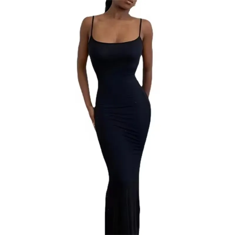 Satin Slip Sleeveless Backless Maxi Dress Women 2023 Y2K Summer Bodycon Elegant Sexy Outfits Ladies Birthday Party Club Sundress images - 6