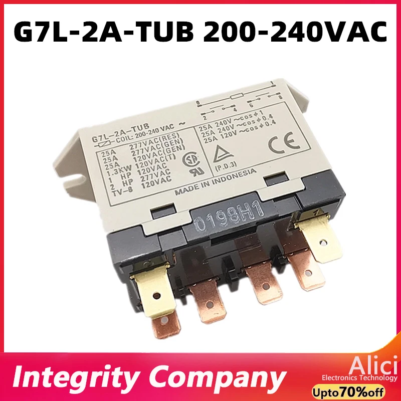 Original G7L-2A-TUB-24VDC G7L-1A-TUB-200-240VAC Air Conditioning Home Appliance Power Relay Group 2 Normally Open 6-Pin
