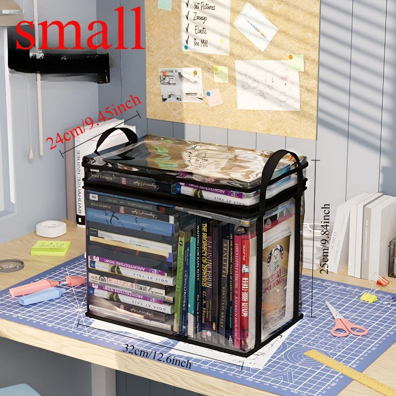 1 قطعة أكياس التخزين البلاستيكية واضحة صناديق تخزين متعددة الأغراض للعب الحرف اليدوية الكتب لوازم الترفيه المنزل المنظمون صندوق تخزين المدرسة #3