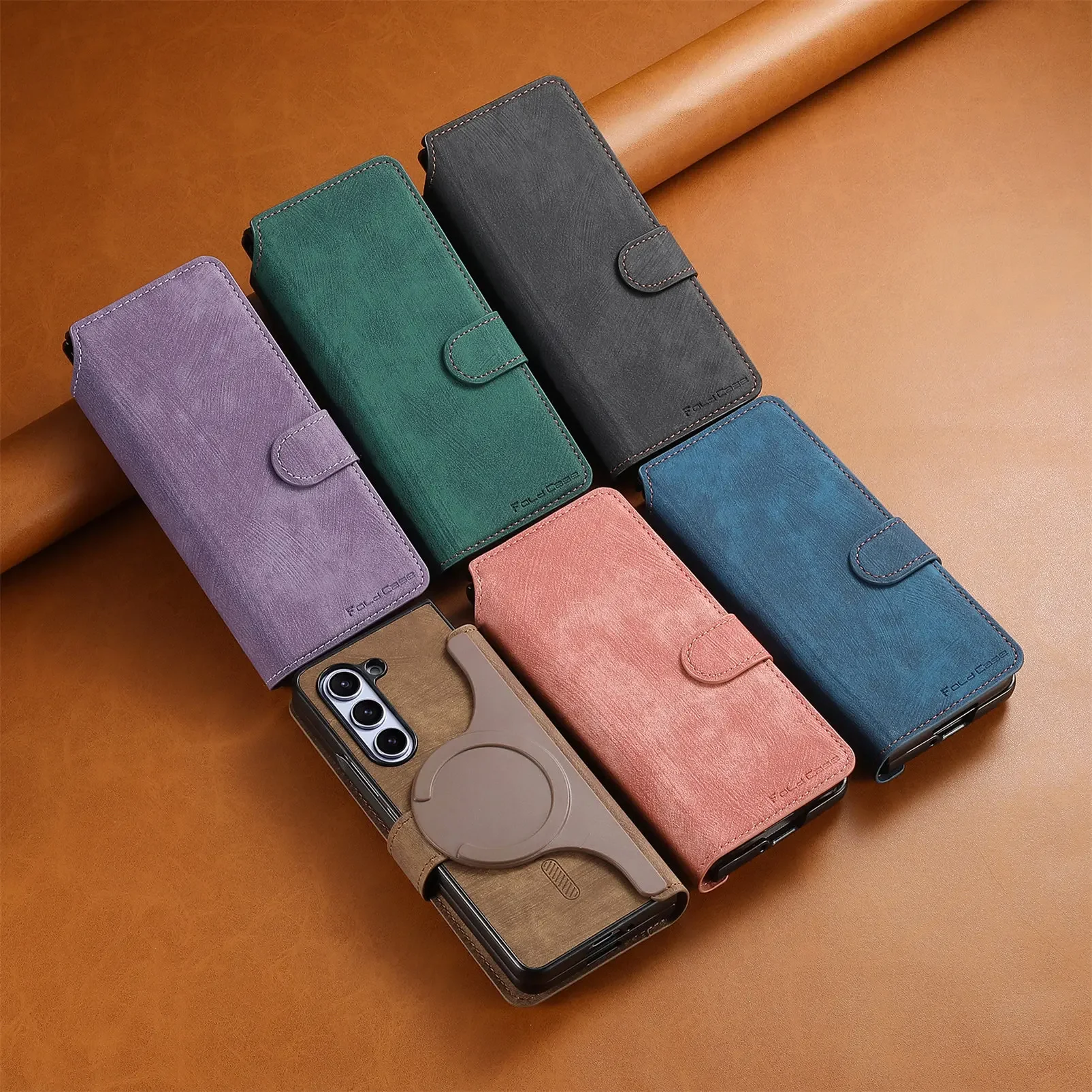 2 w 1 Odłączane karty Solt Wallet Flip Book Case dla Samsung Galaxy Z Fold 6 5 5G Fold6 Fold5 Zdejmowana torba Magnetyczna osłona — zdjęcie produktu 6