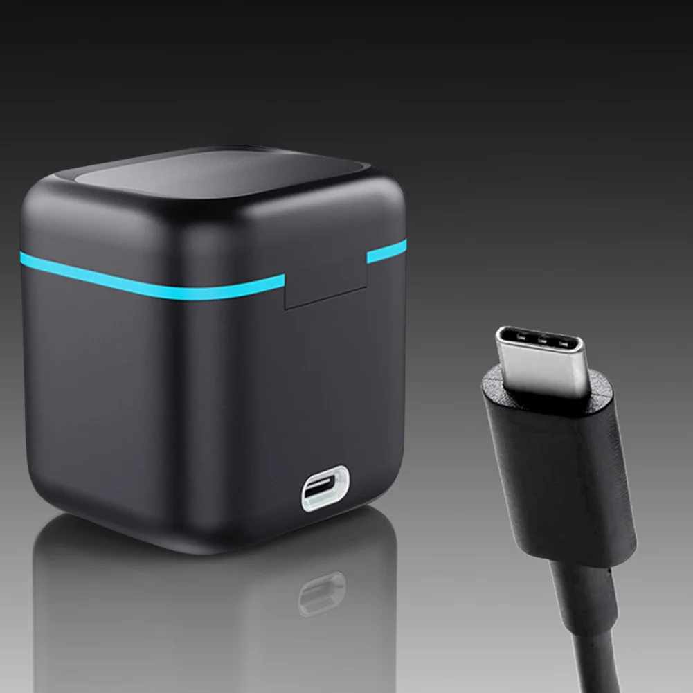 C타입 케이블이 있는 3 채널 배터리 충전기 충전 스테이션, 고속 충전 충전기, Go Pro Hero 12 11 10/9 카메라 액세서리