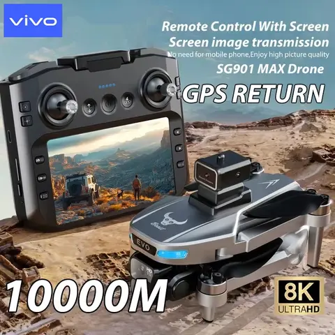 VIVO SG901 MAX GPS Drone Professional 8KHD Avoiding Obstacle with Large Screen Remote Control Folding Brushless Drone 2025 NEW