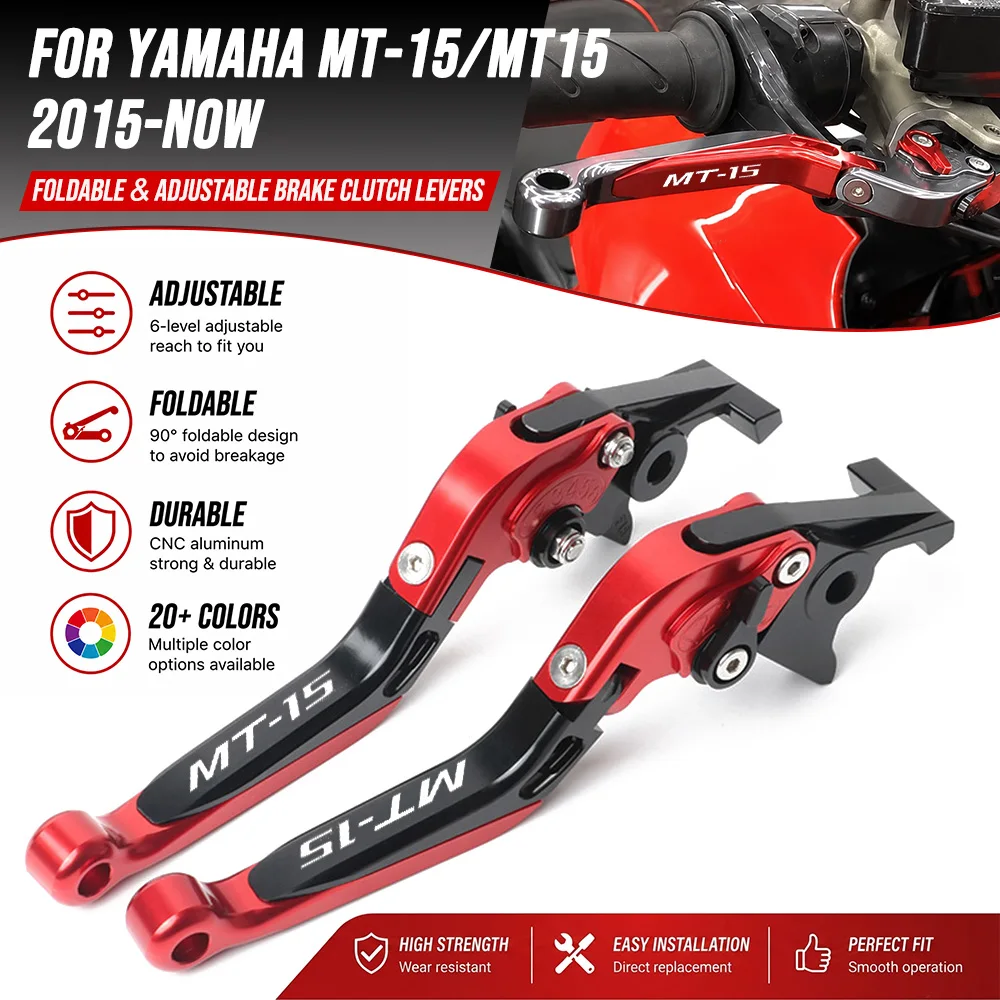 Motorcycle Brake Lever Clutch Lever For Yamaha MT15 MSLAZZ 150 MT-15 MT 15 2015-Present Adjustable Folding Accessories Levers