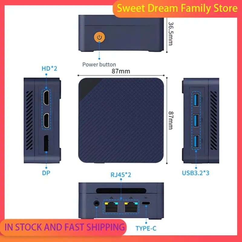 SDFC-ZX06 Twin Lake N150 Win11 Mini Pc Win11 12GB LPDDR5 4800Mhz Dual LAN Dual HD Display Port كمبيوتر مكتبي للألعاب