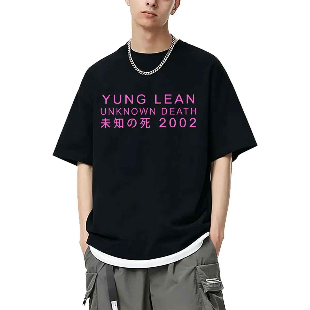 Rapper Yung Lean Unknown Death 2002 Album Graphic T Shirt Men Women Hip Hop Vintage Oversized T-shirt Male Fashion Casual Tees