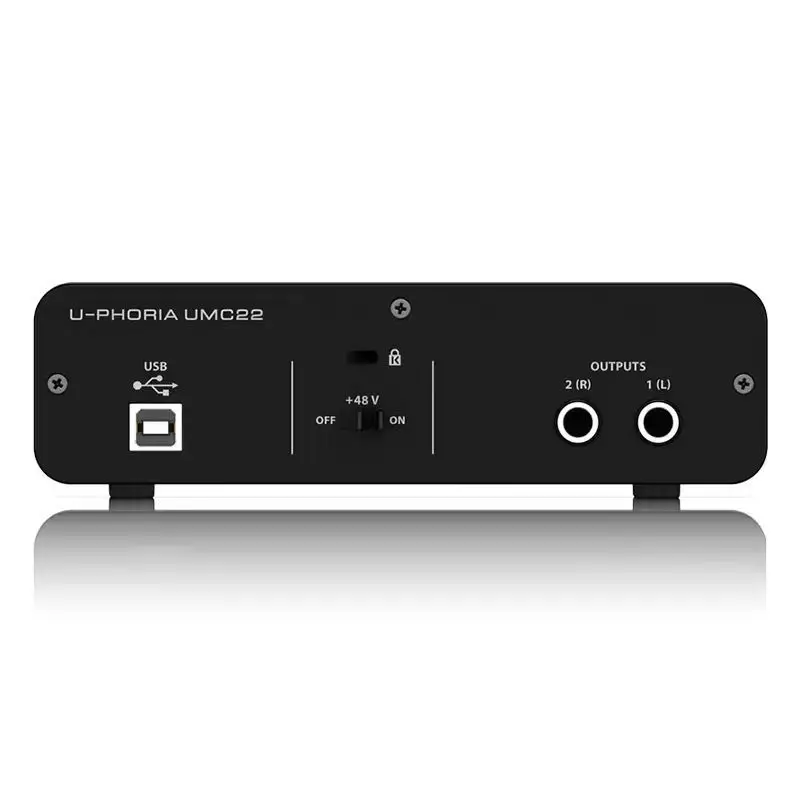 Placa de som BEHRINGER/BEHRINGER UMC22, gravação profissional, placa de som de computador, streaming ao vivo, host, karaokê, transmissão ao vivo