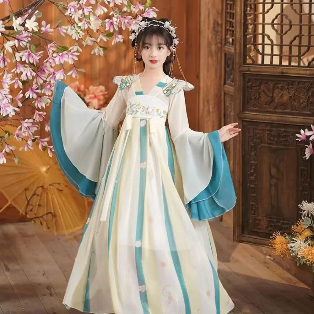 

Ancient Halloween Costumes Hanfu for Kids Girls Princess Chinese Traditional Dress Children Elegant Tang Dynasty Dance Wear