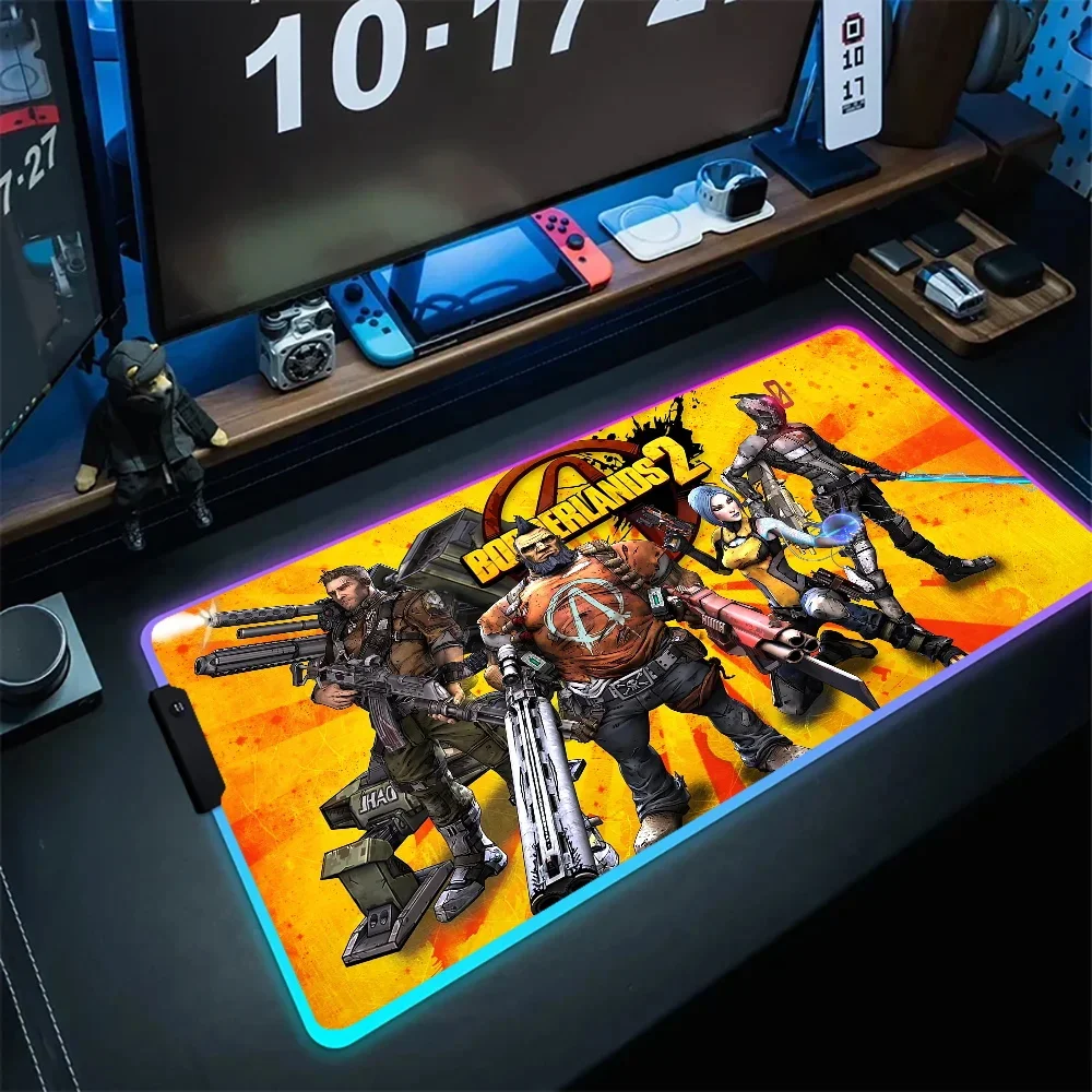 

Large Size B-BorderlandS RGB Mousepad Office Student Gaming Thickened Large Writing Pad Led Backlight Mat for Computer Table Mat