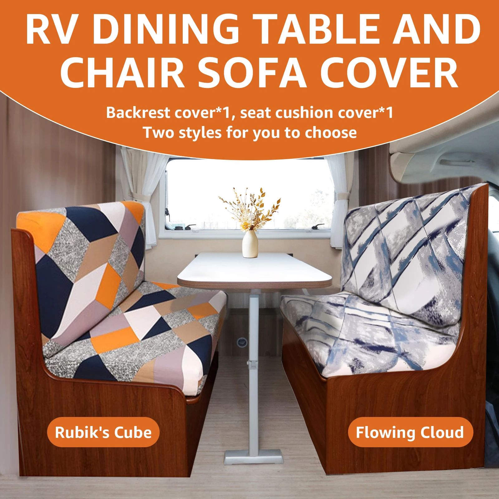 

RV Dinette Cushion Covers Stretchable RV Dinette Seat Covers Washable Camper Cushion Slipcovers Elastic RV Couch Covers
