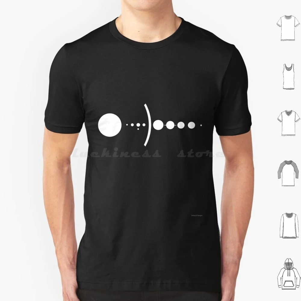 Minimalistic Solar System T Shirt Big Size 100% Cotton Solar System Planet Planets Period Periods Orbit Orbits Solar System