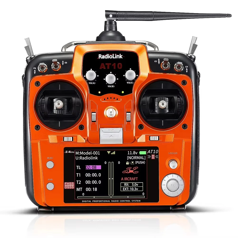 

RadioLink AT10 II 2.4G 10CH RC Transmitter with R12DS Receiver PRM-01 Voltage Module for RC Quadcopter Fixed Wing