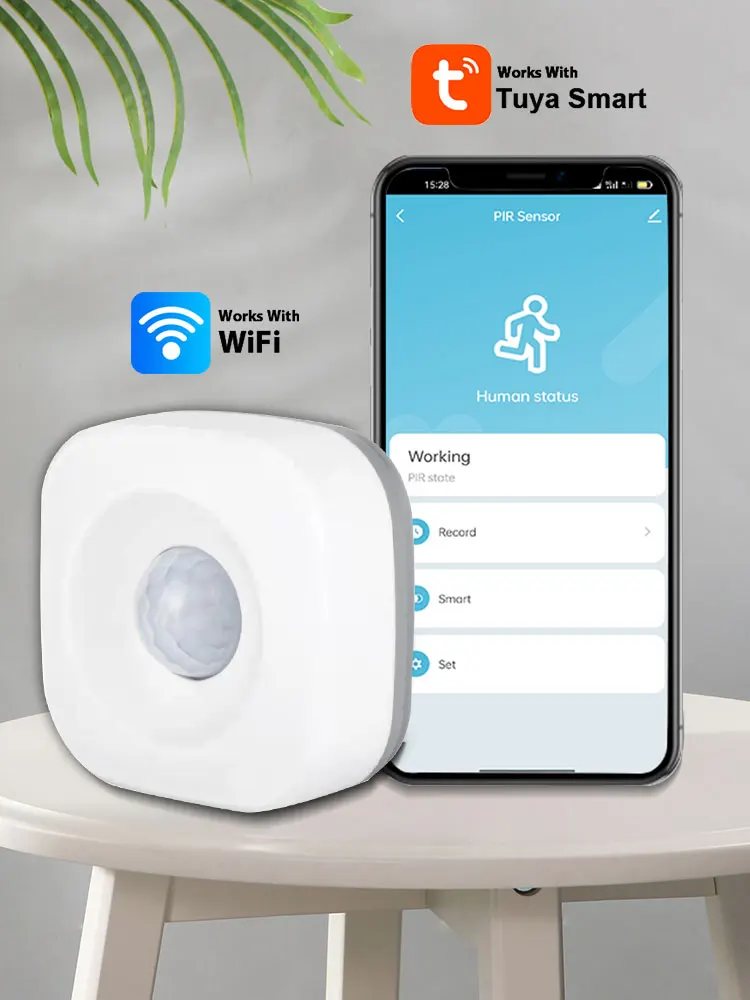 120 Degree Wide Angel WIFI Sensors Tuya Smart PIR Motion Sensor Wall Mount Detect Human Movement Alarm Push Works With Google