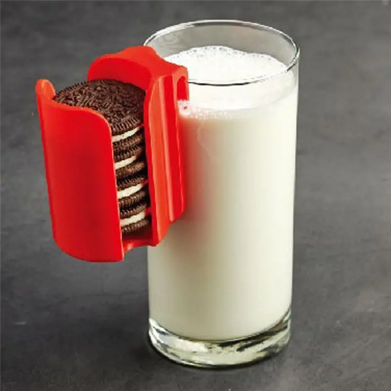 ABSJ-10PCS Cookie Holder Mug Red Cookie Rack Reusable Plastic Cup Side Cookie Organizer Hanging Cookie Storage