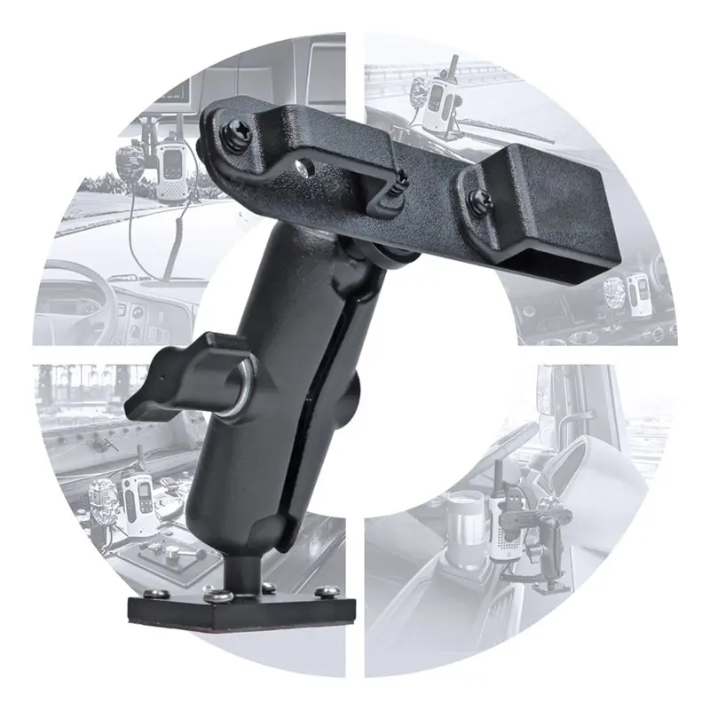 Y44A Radio and Speaker Microphone Holder for Motorola Talkabout Walkie Talkie Drill Base Mount Handheld Radio Mic Holder