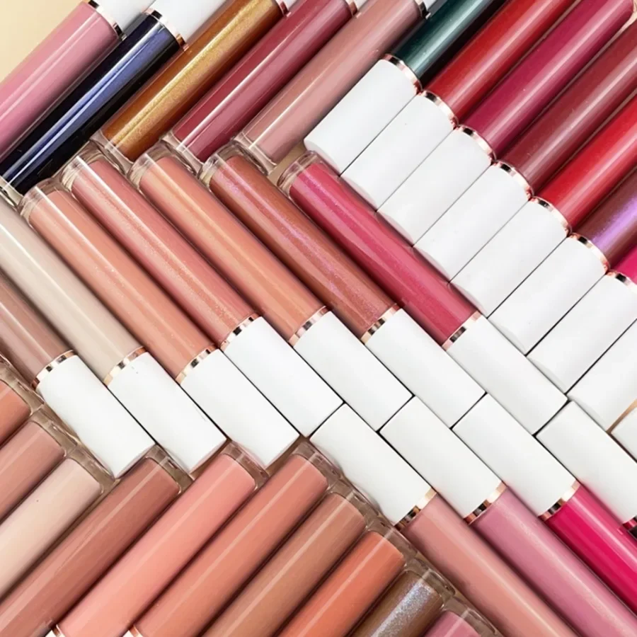 Marca própria 64 cores úmido lipgloss aquoso brilho de longa duração fácil de aplicar fosco à prova d' água sexy batom líquido maquiagem